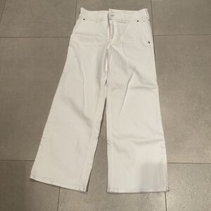 J Crew wide leg white jeans
